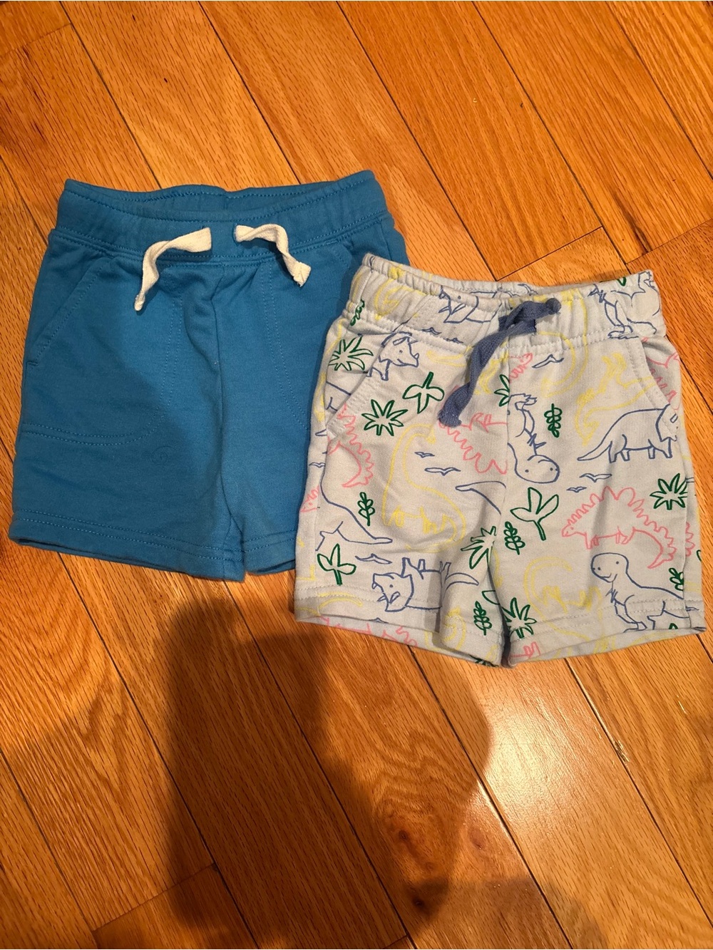 Blue & Light Gray Dino Print Toddler Shorts - Unbranded